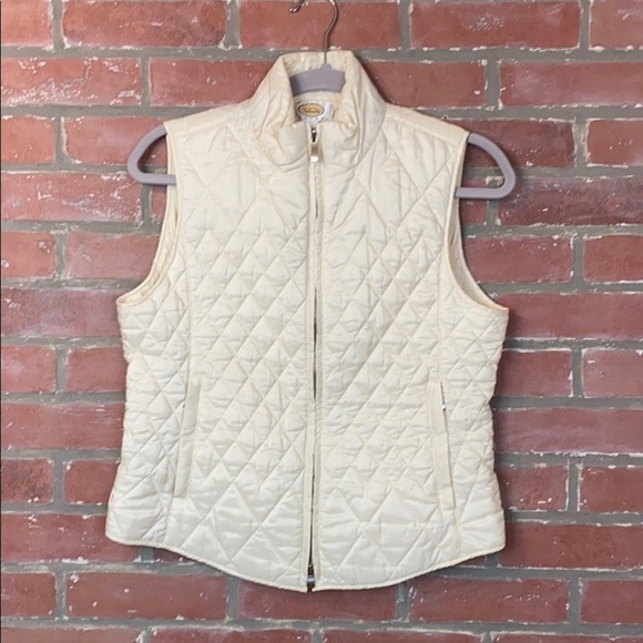 TALBOTS Petites Creme Puffy Quilted Vest - Picture 4 of 12